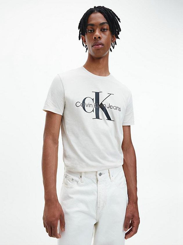 Calvin Klein USA Slim Monogram Mens T-Shirt White 3687412-WJ